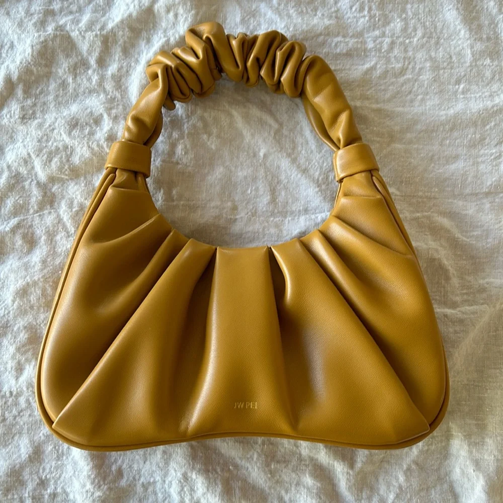 JW PEI Gabbi Ruched Hobo Handbag in Mustard Color “Beer” - Picture 4 of 6